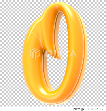 Font With Number Percent 3D Render Gold 116392117