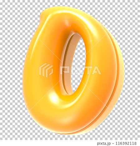 Font With Number Percent 3D Render Gold 116392118