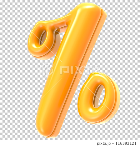 Font With Number Percent 3D Render Gold Font With Number Percent 3D Render Gold 116392121