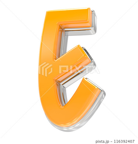 Font And Number Gold With White 3D Render 116392407