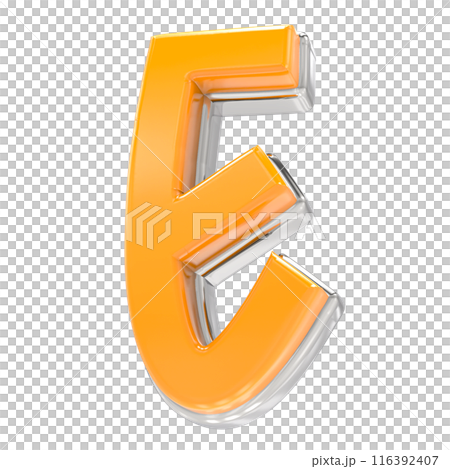 Font And Number Gold With White 3D Render 116392407