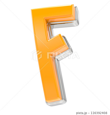 Font And Number Gold With White 3D Render 116392408