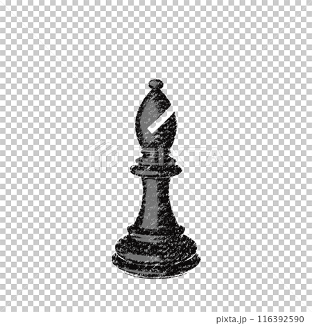 Black chess piece (bishop) in pencil sketch style 116392590