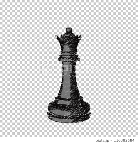 鉛筆素描風格西洋棋黑子(皇后) 鉛筆素描風格西洋棋黑子(皇后) 116392594