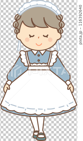 A young maid woman greeting 116392640