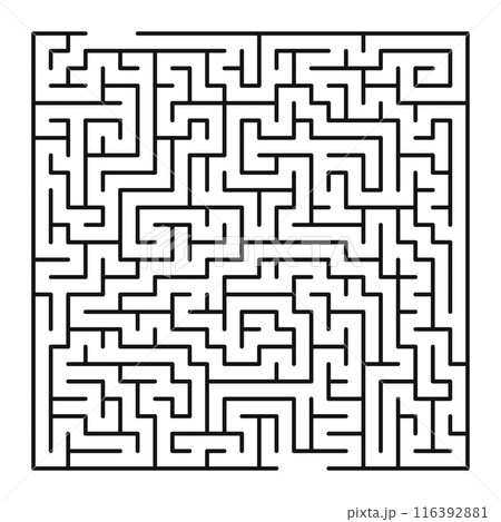 Maze shape design element. There is one entrance and exit and one correct path, but many paths lead to dead 116392881