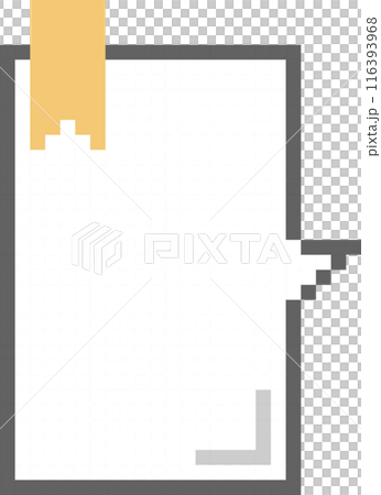 8bit retro game pixel speech bubble balloon with bookmark, icon sticker memo keyword planner text box banner, flat png isolated transparent element design 116393968