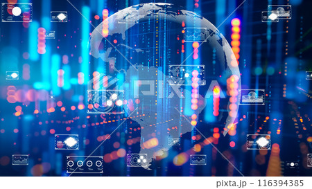 ハイテク都市環境で協力するビジネス専門家のコンセプト ハイテク都市環境で協力するビジネス専門家のコンセプト 116394385