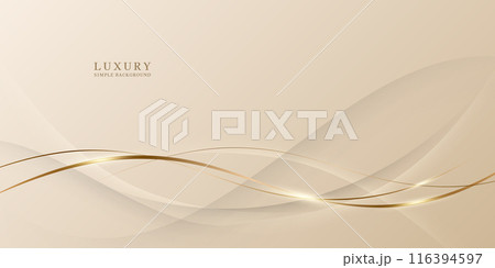 高級感のある金色の曲線　 ベージュ背景 116394597