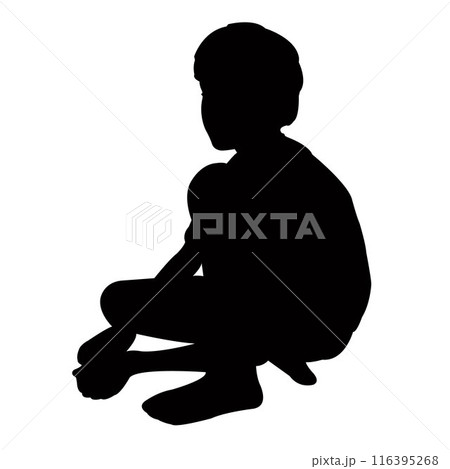 a boy body silhouette vector 116395268
