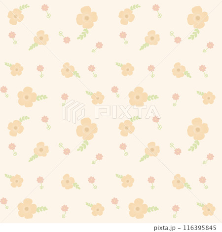 オレンジの花のシームレスパターン　花柄 116395845