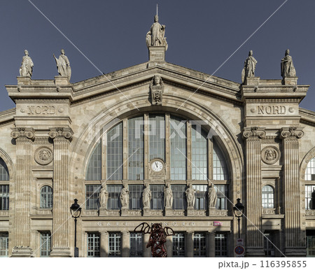 Exterior architecture of Gare du Nord (Paris train station). Exterior architecture of Gare du Nord (Paris train station). 116395855
