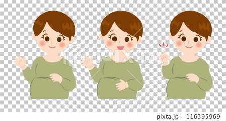 妊婦さんのキャラクターイラスト 116395969