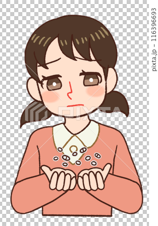 薬に頼る子供のイラスト、オーバードーズ 116396693