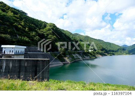 長野県木曽郡木祖村_味噌川ダムから北側風景3_2023年9月 116397104
