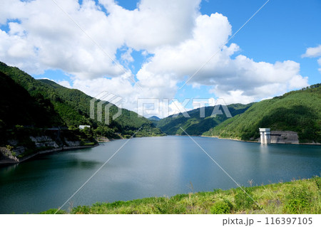 長野県木曽郡木祖村_味噌川ダムから北側風景4_2023年9月 長野県木曽郡木祖村_味噌川ダムから北側風景4_2023年9月 116397105