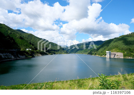 長野県木曽郡木祖村_味噌川ダムから北側風景5_2023年9月 長野県木曽郡木祖村_味噌川ダムから北側風景5_2023年9月 116397106