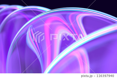 虹色に耀くレンズ群の3Dイラストレーション 虹色に耀くレンズ群の3Dイラストレーション 116397940