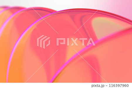 虹色に耀くレンズ群の3Dイラストレーション 116397960