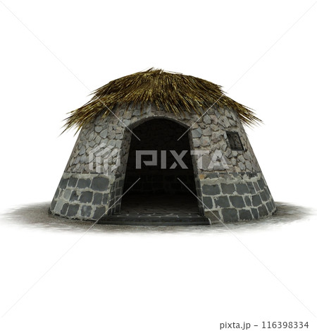 ancient house isolated on white background, medieval building, 3d visualization, illustration ancient house isolated on white background, medieval building, 3d visualization, illustration 116398334
