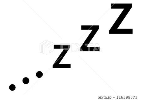 zzz, 睡眠、居眠りを表すアイコン、装飾 116398373