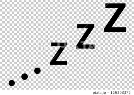 zzz, 睡眠、居眠りを表すアイコン、装飾 116398373