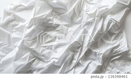 Abstract Wrinkled White Paper Texture for Background or Design Elements 116398461