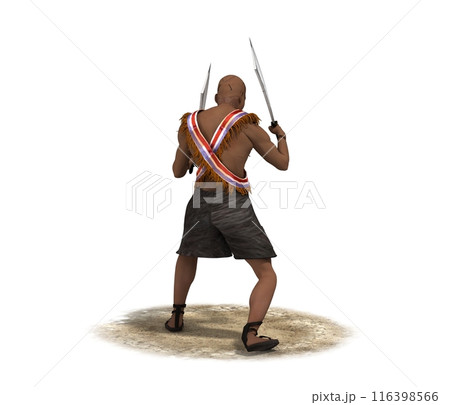 warrior character isolated on white background, 3D rendering, cg illustration warrior character isolated on white background, 3D rendering, cg illustration 116398566