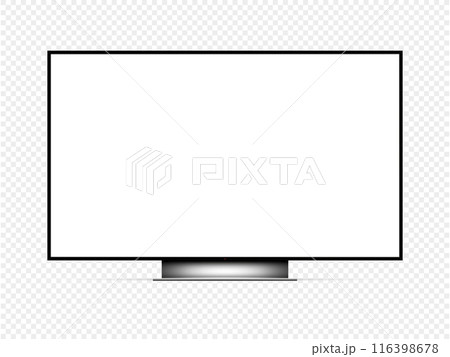 Modern oled TV with blank screen mockup isolated on transparent background Modern oled TV with blank screen mockup isolated on transparent background 116398678