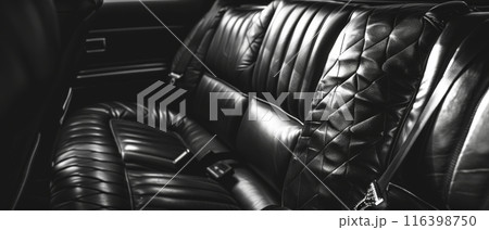 This car's interior is a testament to luxury, with diamond-stitched leather seats and a high-contrast design that speaks to the driver's desire for both comfort and style. 116398750
