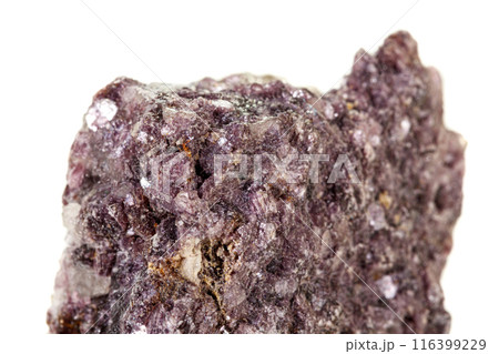 Macro of a chromium kyanite mineral stone on white background 116399229