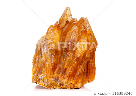 Macro stone calcite mineral on white background Macro stone calcite mineral on white background 116399246
