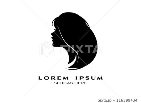 beautiful woman long hair silhouette illustration beautiful woman long hair silhouette illustration 116399434