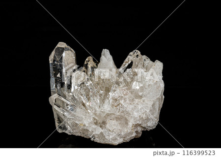 Macro mineral stone rhinestone, rock crystal on a black background Macro mineral stone rhinestone, rock crystal on a black background 116399523