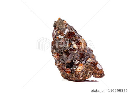 macro mineral garnet stone on a white background macro mineral garnet stone on a white background 116399583