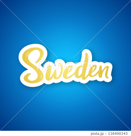 Sweden - hand drawn lettering phrase.  116400143