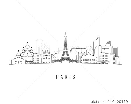 Detailed Paris skyline vector illustration. Detailed Paris skyline vector illustration. 116400159
