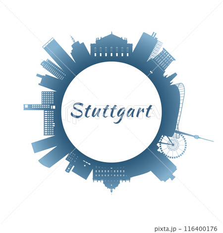 Stuttgart skyline with colorful buildings. Stuttgart skyline with colorful buildings. 116400176