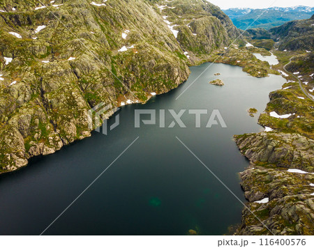 Aerial view. Lakes in mountains Norway Aerial view. Lakes in mountains Norway 116400576
