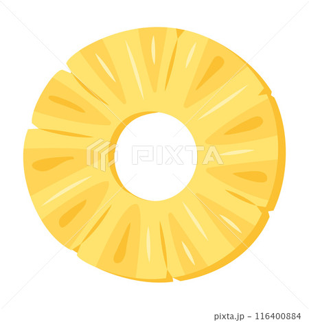 Pineapple ring, slice icon. chopped ananas flat style Vector Pineapple ring, slice icon. chopped ananas flat style Vector 116400884