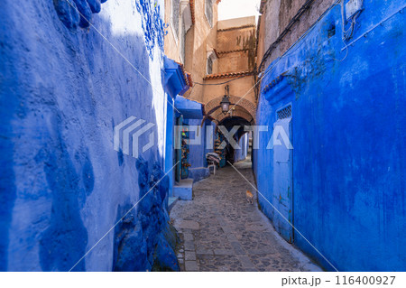 Enchanting Blue Alleyways of Chefchaouen, Morocco. Enchanting Blue Alleyways of Chefchaouen, Morocco. 116400927