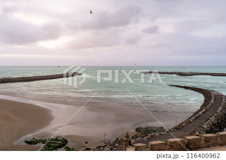 Sunset View from Kasbah of Udayas, Rabat, Morocco. Sunset View from Kasbah of Udayas, Rabat, Morocco. 116400962