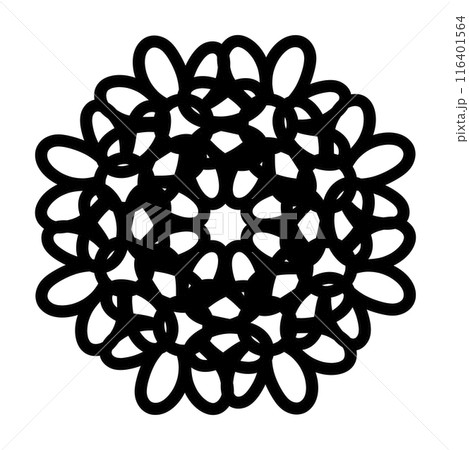 Black and white abstract pattern of round shape 116401564