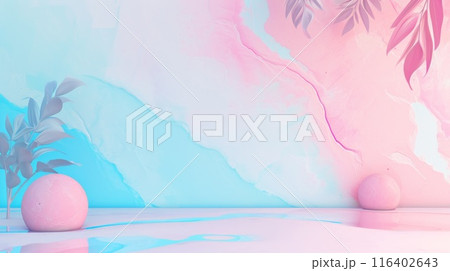 Abstract 3D room with flower. Abstract 3D room with flower. 116402643