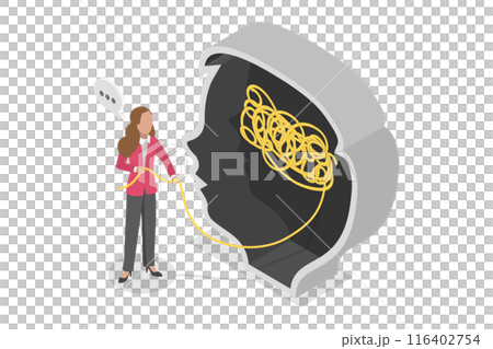 3D Isometric Flat Illustration of Child Psychologist, Kid's Mental Health 3D Isometric Flat Illustration of Child Psychologist, Kid's Mental Health 116402754