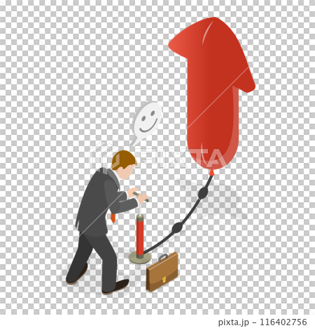3D Isometric Flat Illustration of Growing Business, Increase Revenue, Income or Investment Profit 3D Isometric Flat Illustration of Growing Business, Increase Revenue, Income or Investment Profit 116402756