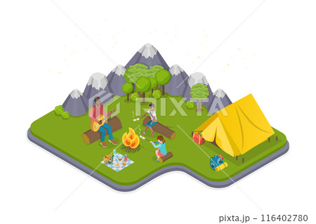 3D Isometric Flat  Illustration of Care Of Mental Health, Emotion Wellness 3D Isometric Flat  Illustration of Care Of Mental Health, Emotion Wellness 116402780