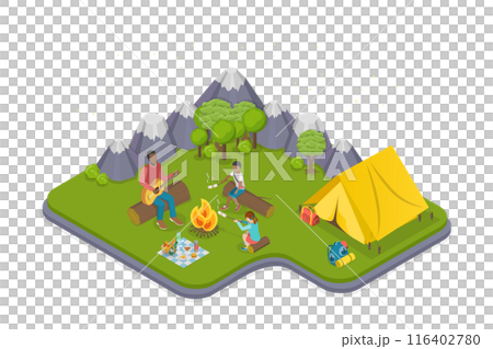 3D Isometric Flat  Illustration of Care Of Mental Health, Emotion Wellness 3D Isometric Flat  Illustration of Care Of Mental Health, Emotion Wellness 116402780