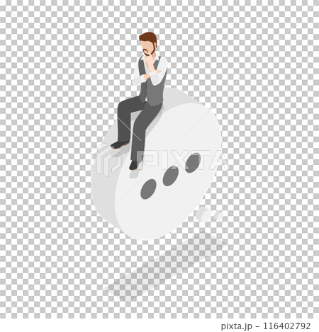 3D Isometric Flat Illustration of Critical Thinking , Puzzled Confused Person 3D Isometric Flat Illustration of Critical Thinking , Puzzled Confused Person 116402792