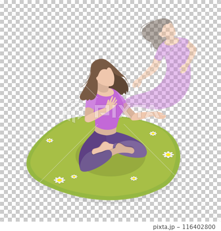 3D Isometric Flat  Illustration of Spirit or Soul Rise, Astral Trip 116402800